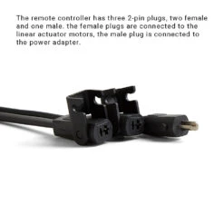 6-button Remote Controller With Three*2-pin Plugs For Dual 2-pin Motor Recliner/lift Chair -Control Gear Shop 3X4A3430