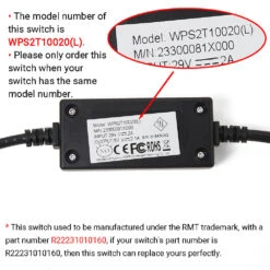 RMT R22231010160/WPS2T10020(L) 2 Button Switch For Recliner/Lift Chair -Control Gear Shop 3X4A8713