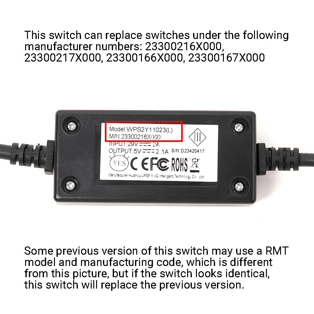 RMT Round 2 Button Switch W/ USB Backlit For Recliner Lift Chair 4 RMT Round 2 Button Switch W/ USB Backlit For Recliner Lift Chair - Image 2