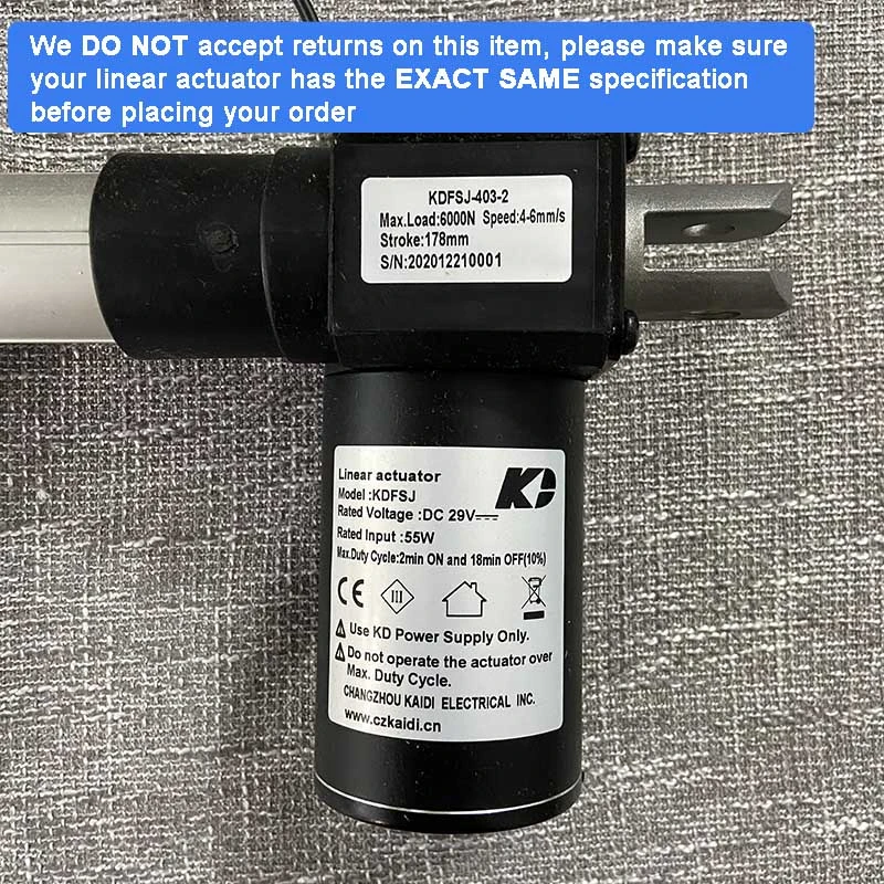 KDFSJ-403-2 Kaidi Linear Actuator Power Recliner Lift Chairs Motor Replacement 5 KDFSJ-403-2 Kaidi Linear Actuator Power Recliner Lift Chairs Motor Replacement - Image 3