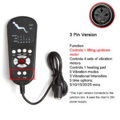 Replacement Massage Function Remote Handset Controller For Recliner Lift Chair -Control Gear Shop S2