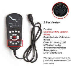 Replacement Massage Function Remote Handset Controller For Recliner Lift Chair -Control Gear Shop S3